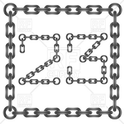 400x400 Square Frame And Number 23 Made Of Chains Royalty Free Vector Clip