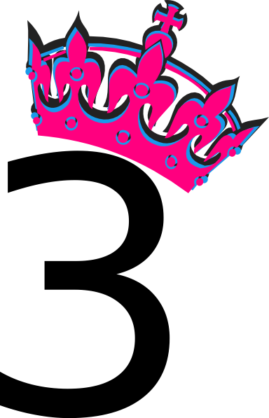384x597 Pink Tilted Tiara And Number 3 Clip Art