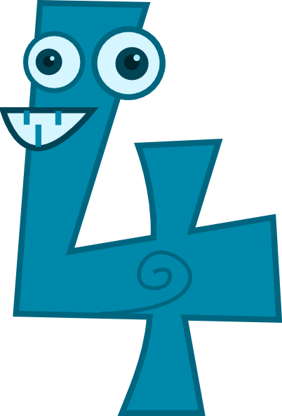402x594 Animal Number Four Clip Art