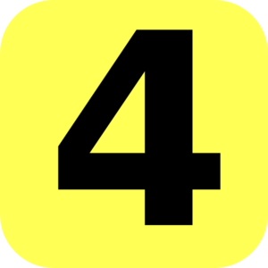 300x300 Yellow Rounded Number 4 Clip Art