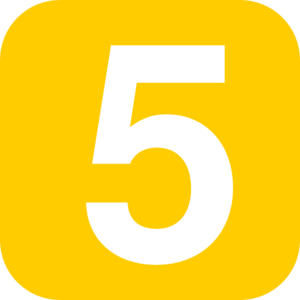 300x300 Number 5, Square, Orange Clip Art