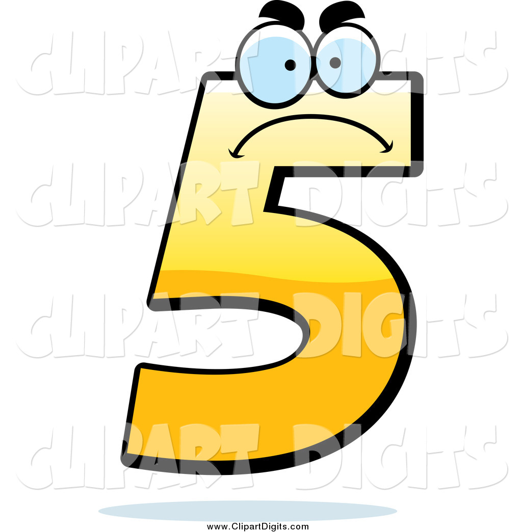 1024x1044 Vector Cartoon Clip Art Of A Mad Yellow Number 5 By Cory Thoman