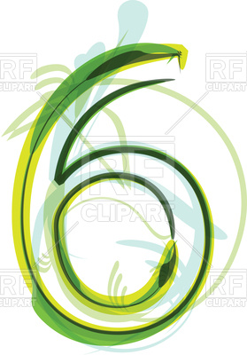 279x400 Green Number 6 Royalty Free Vector Clip Art Image