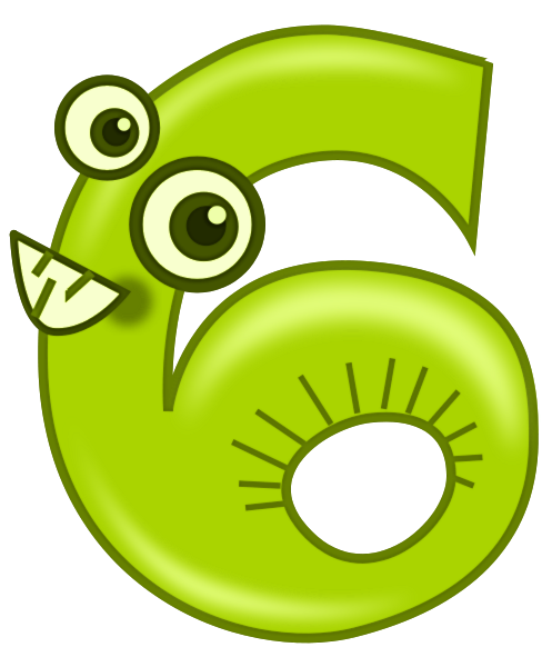 488x600 Number 6 Clipart