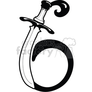 300x300 Royalty Free Number 6 Sword 387759 Vector Clip Art Image