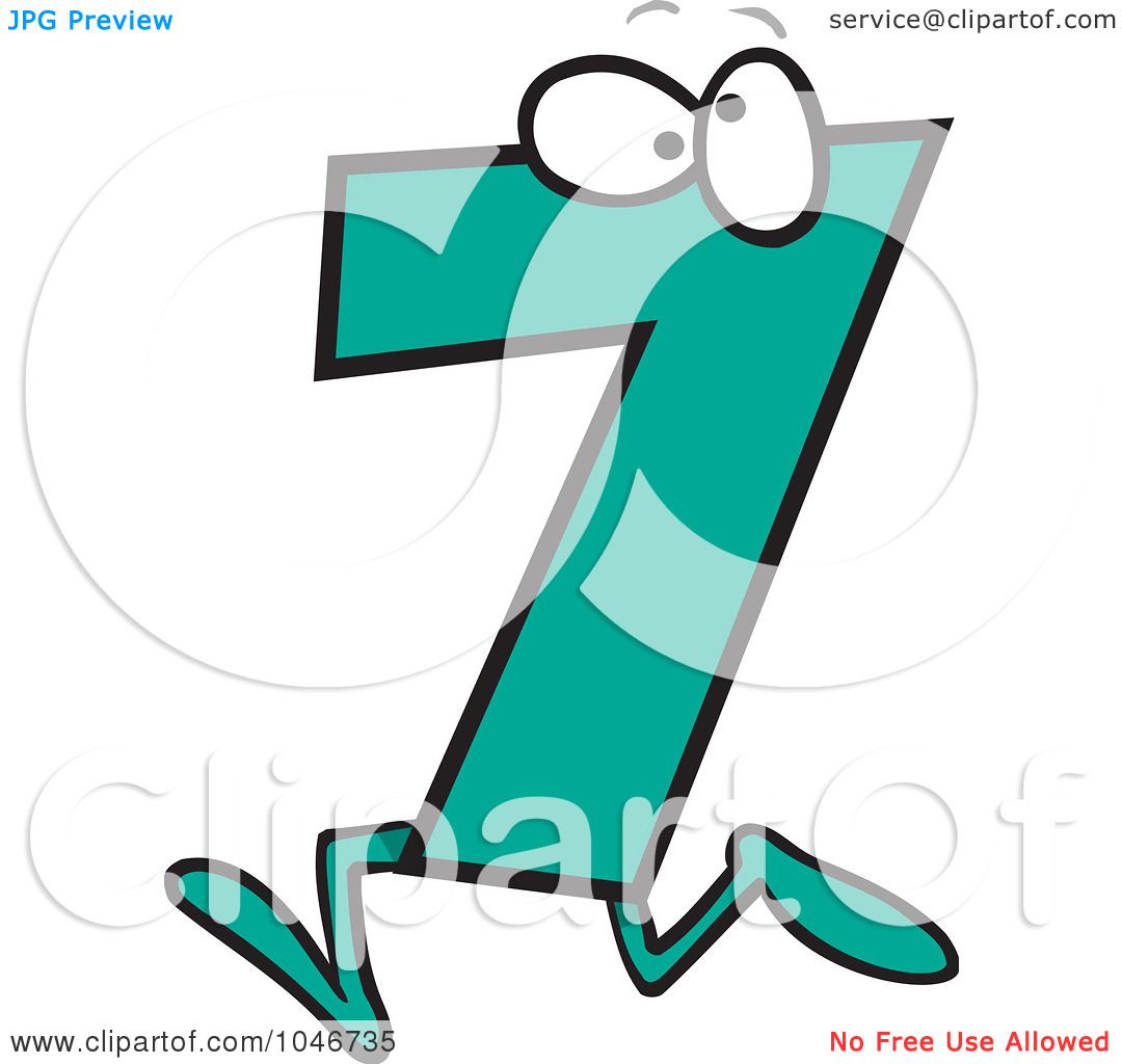 1080x1024 Royalty Free (Rf) Clip Art Illustration Of A Cartoon Number Seven
