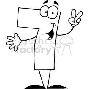 300x300 Royalty Free Happy Number 7 Holding Up Seven Fingers 378050 Vector