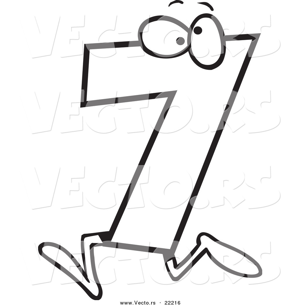 1024x1044 Vector Of A Cartoon Number Seven 7 Character