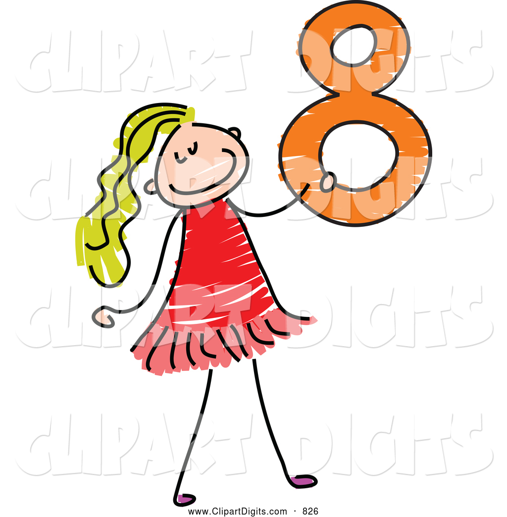 1024x1044 Vector Clip Art Of A Stick Figure Girl Carrying A 8 Eight By