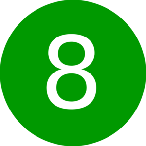 300x300 Number 8, Green, Round Clip Art