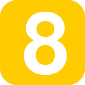 300x300 Number 8, Square, Orange Clip Art