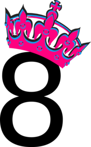 183x295 Pink Tilted Tiara And Number 8 Clip Art