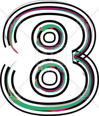 341x400 Stripes Font Number 8 Royalty Free Vector Clip Art Image