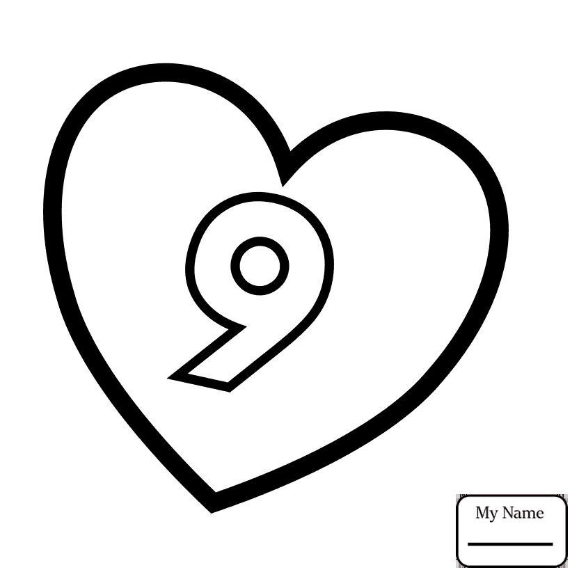 832x832 Coloring Pages Number 8 In Heart Science Education Valentines Day