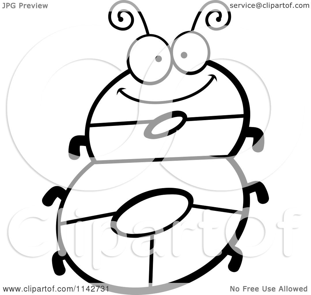 1080x1024 Cartoon Clipart Of A Black And White Bug Number 8