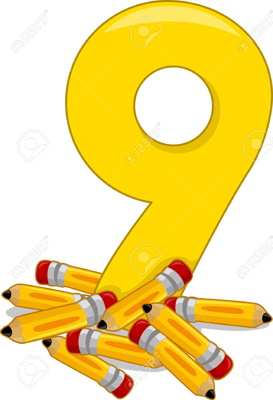 889x1300 Illustration Featuring The Number 9 Stock Photo, Picture