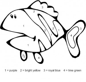 300x287 Fish Color By Number Printables Funnycrafts