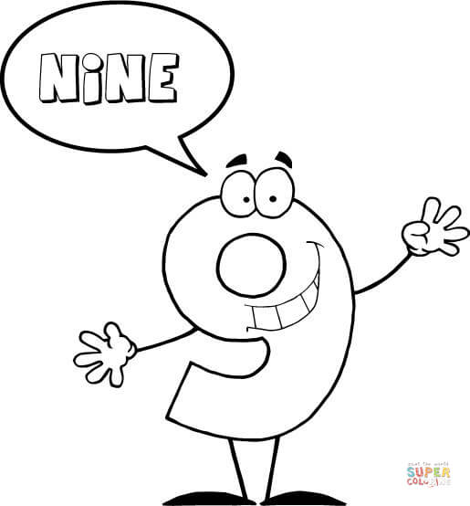 515x554 Number 9 Says Nine Coloring Page Free Printable Coloring Pages