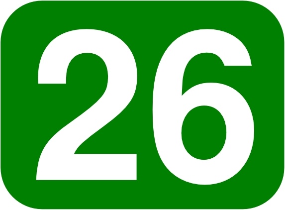 573x422 Green Rounded Rectangle With Number 26 Clip Art Free Vector