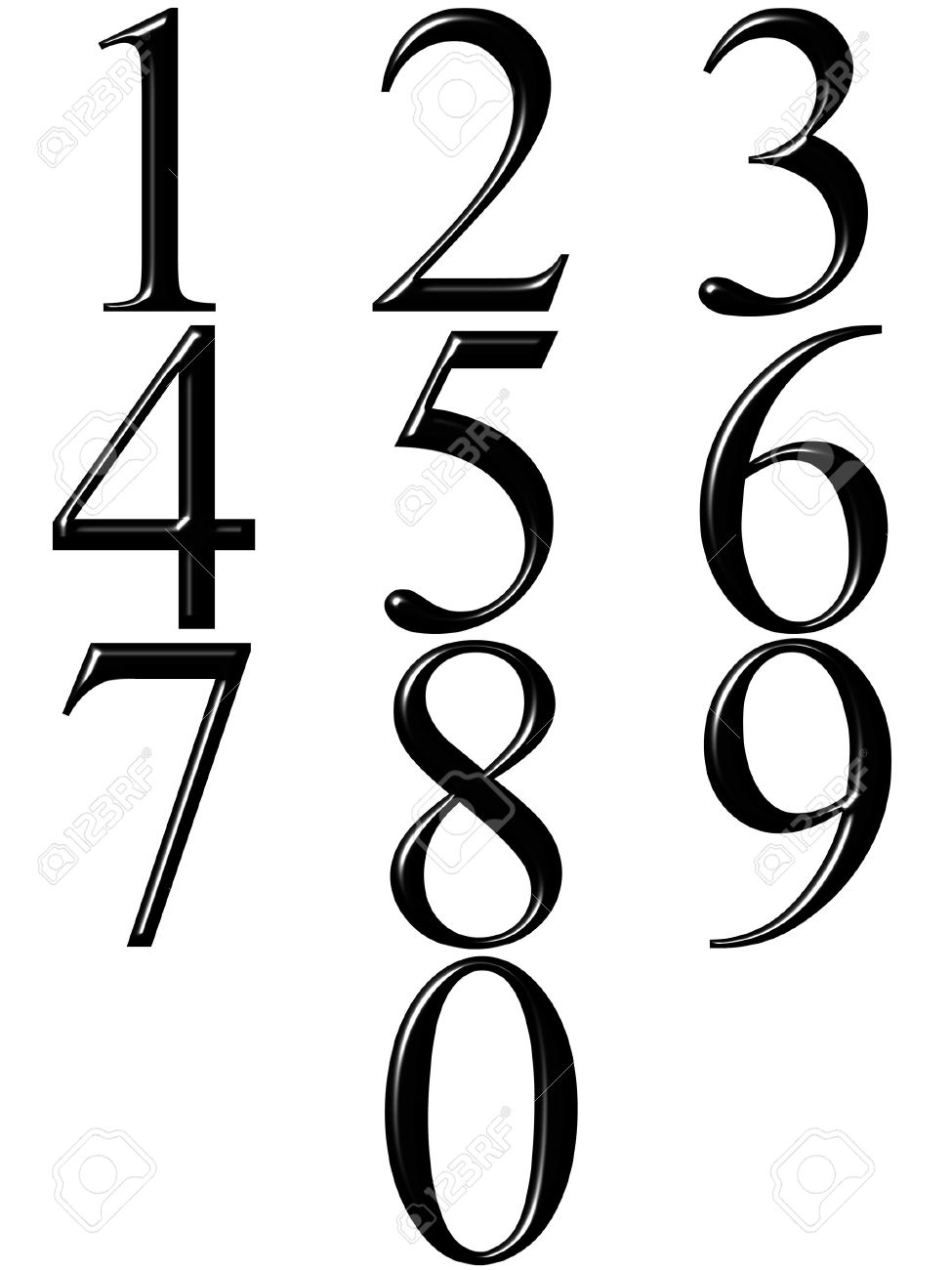 Clipart Numbers Black And White Clipart Numbers Black Black Numbers ...