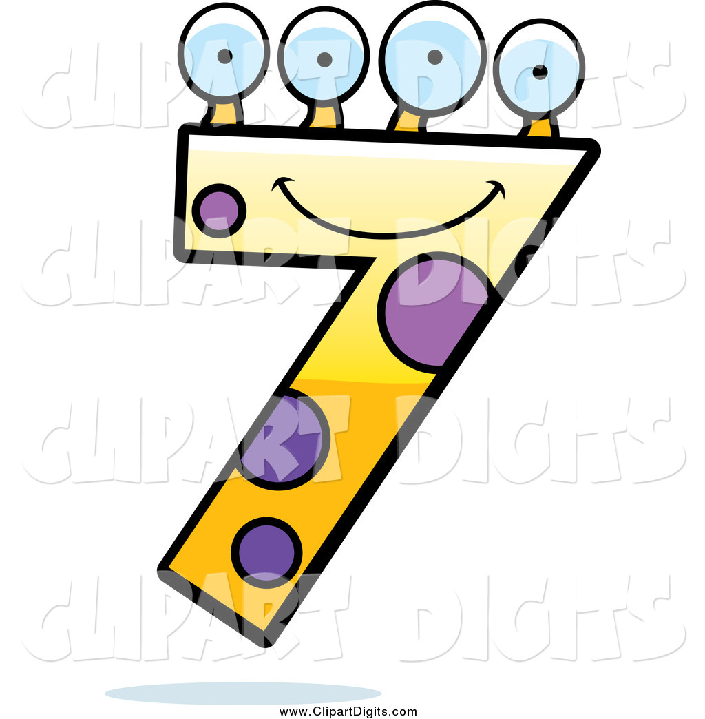 1024x1044 Vector Cartoon Clip Art Of A Four Eyed Number Seven Character