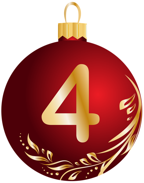 472x600 Christmas Ball Number Four Transparent Png Clip Art Image