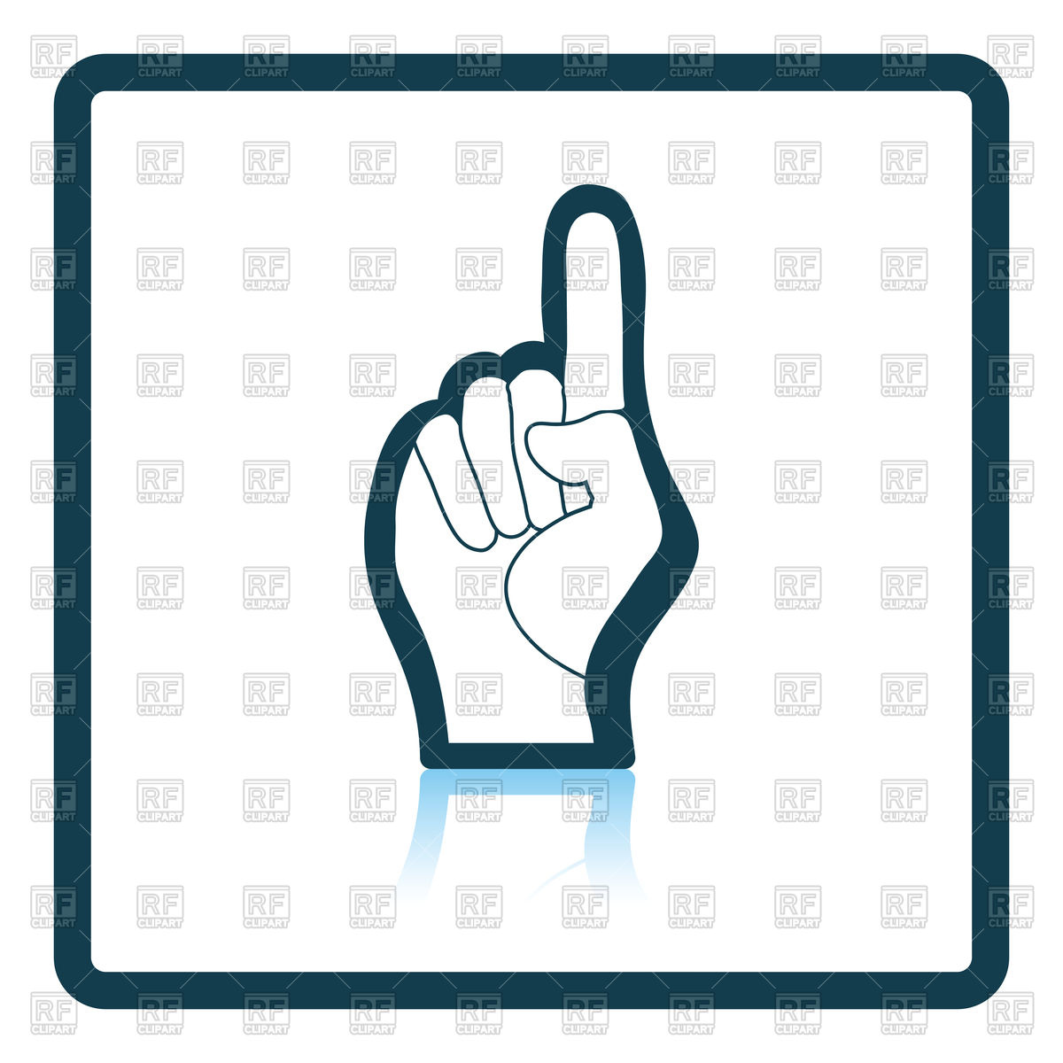 1200x1200 Fan Foam Hand With Number One Gesture Icon Royalty Free Vector