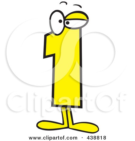450x470 Royalty Free (Rf) Clip Art Illustration Of A Cartoon Number One