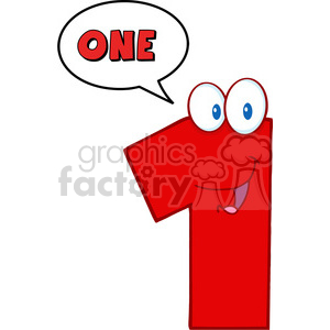 300x300 Royalty Free 4969 Clipart Illustration Of Number One Cartoon