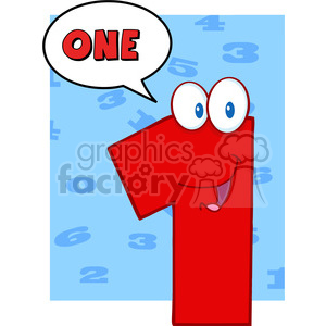 300x300 Royalty Free 4970 Clipart Illustration Of Number One Cartoon