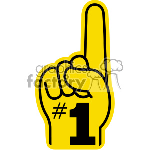 300x300 Royalty Free Yellow Number One Hand Vector Clip Art 403105 Vector
