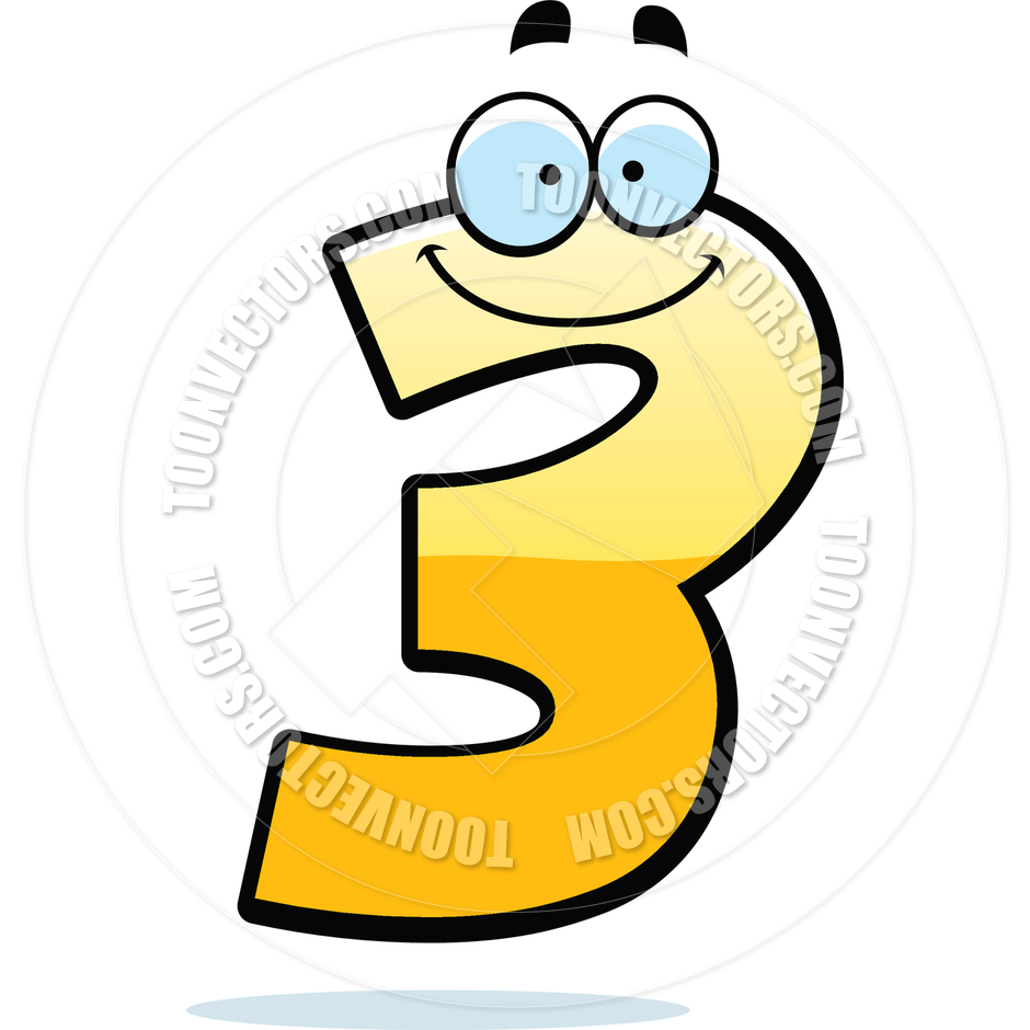 940x940 Cartoon Number Three By Cory Thoman Toon Vectors Eps
