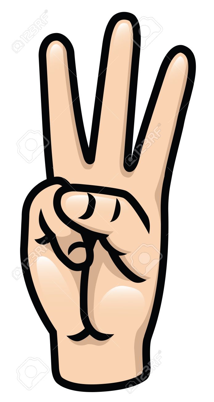 694x1300 Finger Clipart Number Three