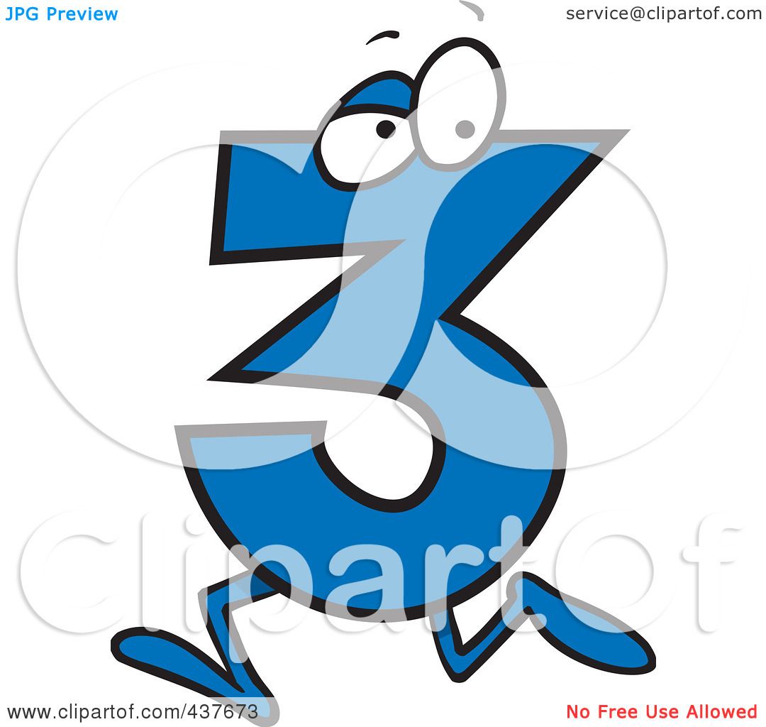 1080x1024 Royalty Free (Rf) Clip Art Illustration Of A Running Number Three