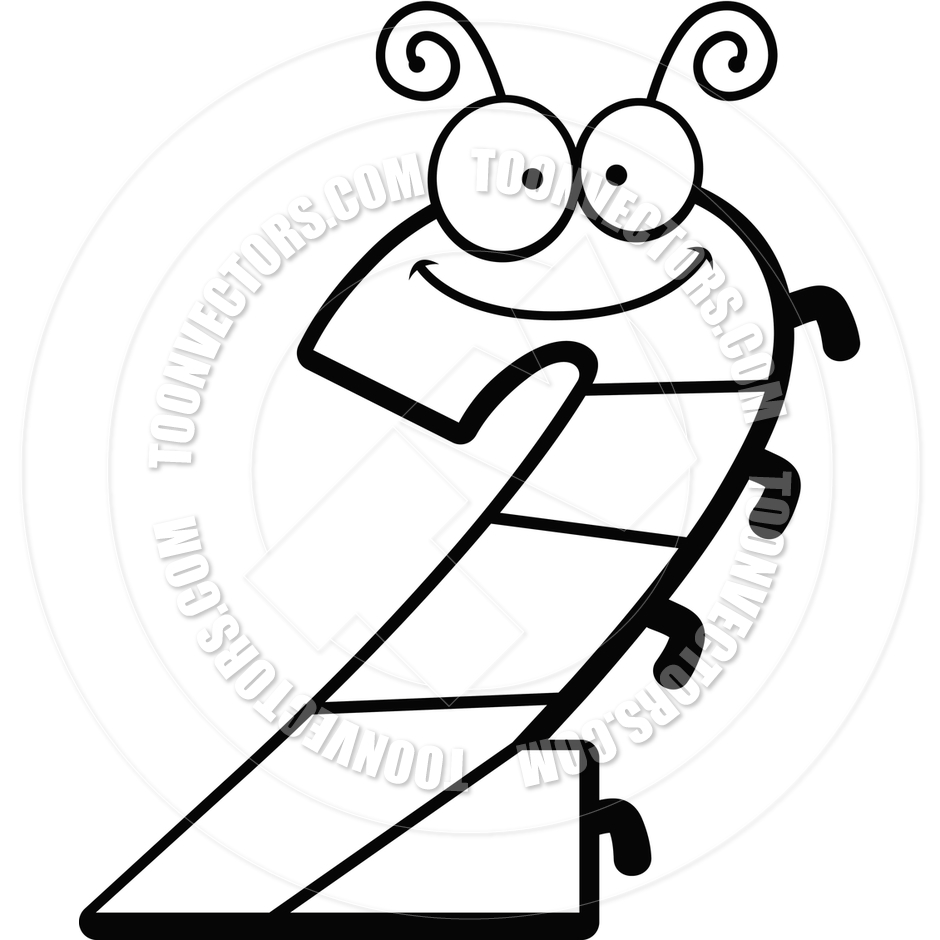 940x940 Cartoon Number Two Bug (Black And White Line Art) By Cory Thoman