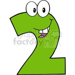 300x300 Royalty Free 4972 Clipart Illustration Of Number Two Cartoon