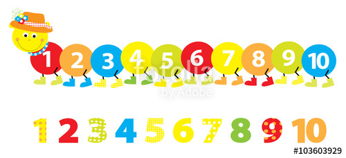 500x228 Smiling Cartoon Caterpillar With Numbers 1 10 Vectors Stock