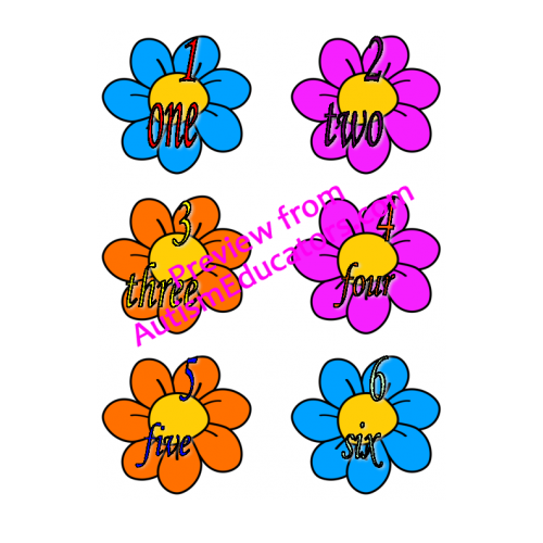 500x500 Folder Number Words 1 10 (Flower Theme)