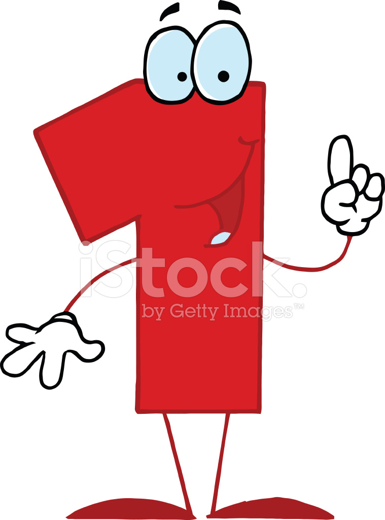 759x1024 Smiling Number One Stock Vector