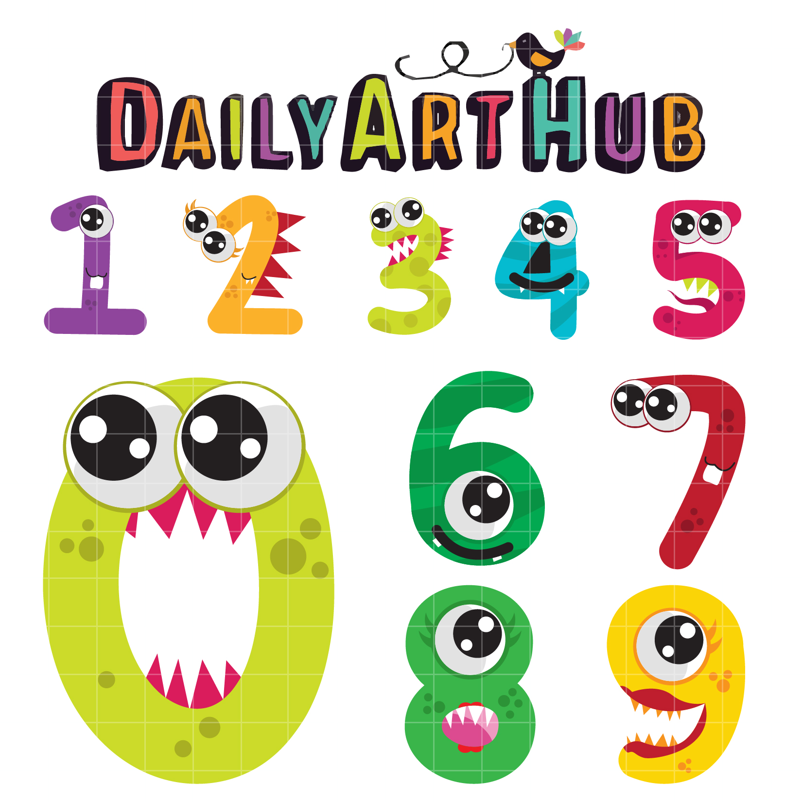 1650x1650 Cute Monster Numbers Clip Art Set Daily Art Hub