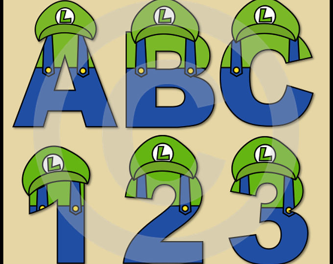 680x540 Luigi (Super Mario Brothers) Alphabet Letters Amp Numbers Clip Art