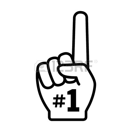 450x450 Hand With Number 1 One Finger Line Art Icon For Apps And Websites