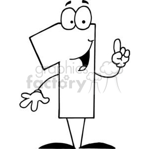 300x300 Royalty Free Number 1 In Black And White 377924 Vector Clip Art