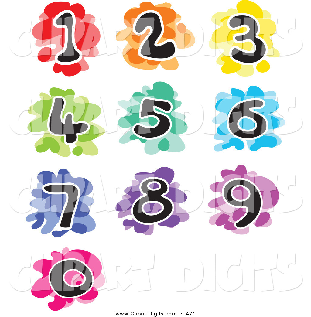 1024x1044 Vector Clip Art Of A Digital Set Of Colorful Splattered Funky