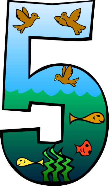 348x593 Creation Day 5 Number Clip Art