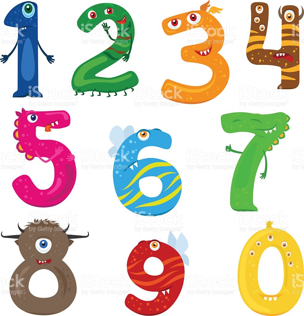 983x1024 Monster Numbers Clipart