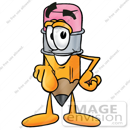 450x450 Clip Art Graphic Of A Yellow Number 2 Pencil With An Eraser