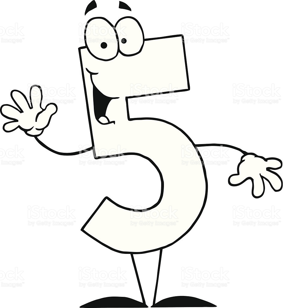 941x1024 Five Clipart Black And White