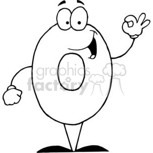 300x300 Royalty Free Cartoon Character Happy Number 0 378025 Vector Clip