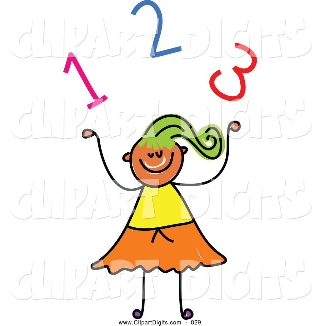 1024x1044 Vector Clip Art Of A Stick Figure Girl Under Numbers By Prawny